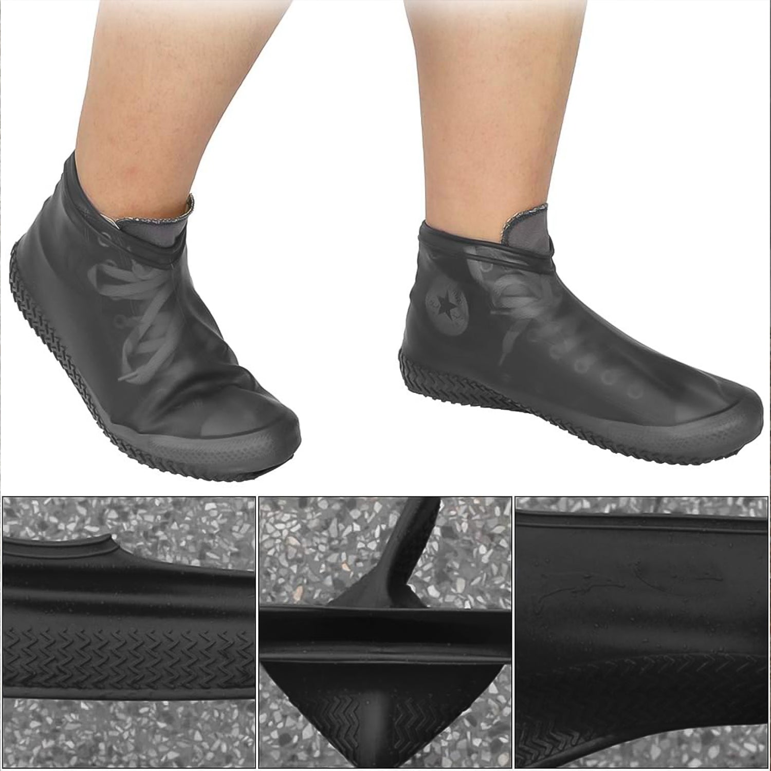 Non-Slip Silicone Reusable Waterproof Rain Shoes Covers (1 Pair / Small / Mix Color) Non-Slip Silicone Reusable Waterproof Rain Shoes Covers (1 Pair / Small / Mix Color)